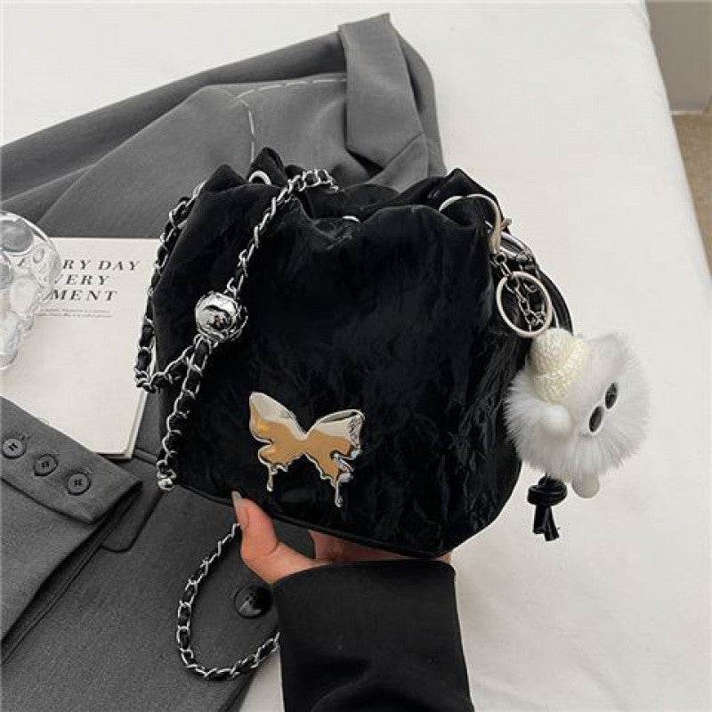 Designer Chain Crossbody Fashion Bucket Bag - Mubimart