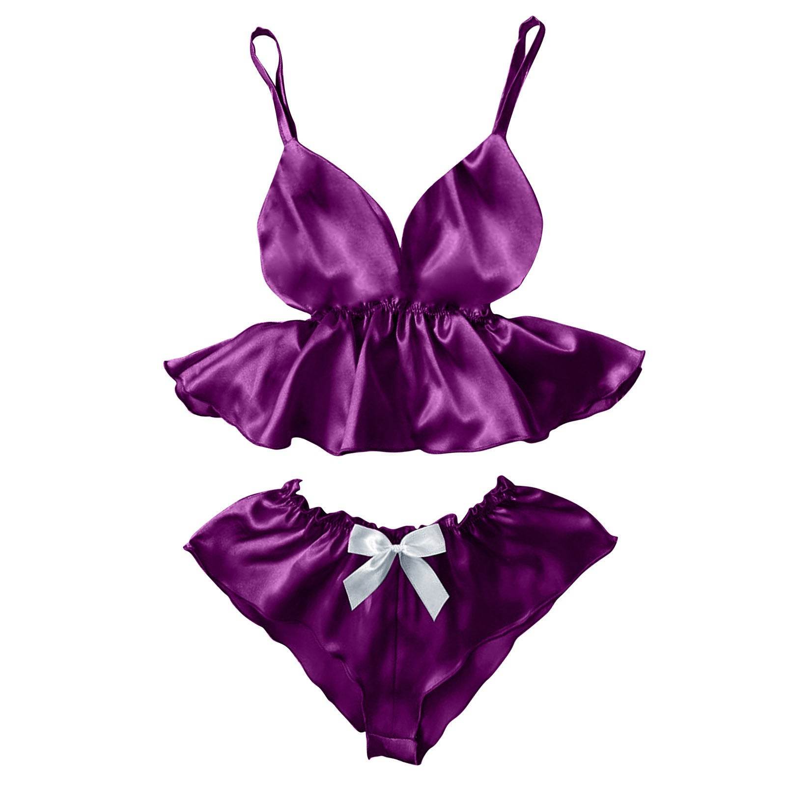 Silk Nightgown Plus Size Underwear Set - Mubimart