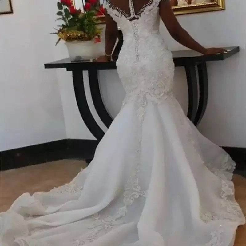 Mermaid Wedding Dresses Custom Made African Wedding Gowns - Mubimart