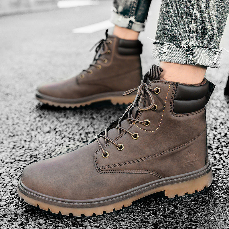 British Fashion High-top Boots Outdoor Hiking Trend Men's Shoes