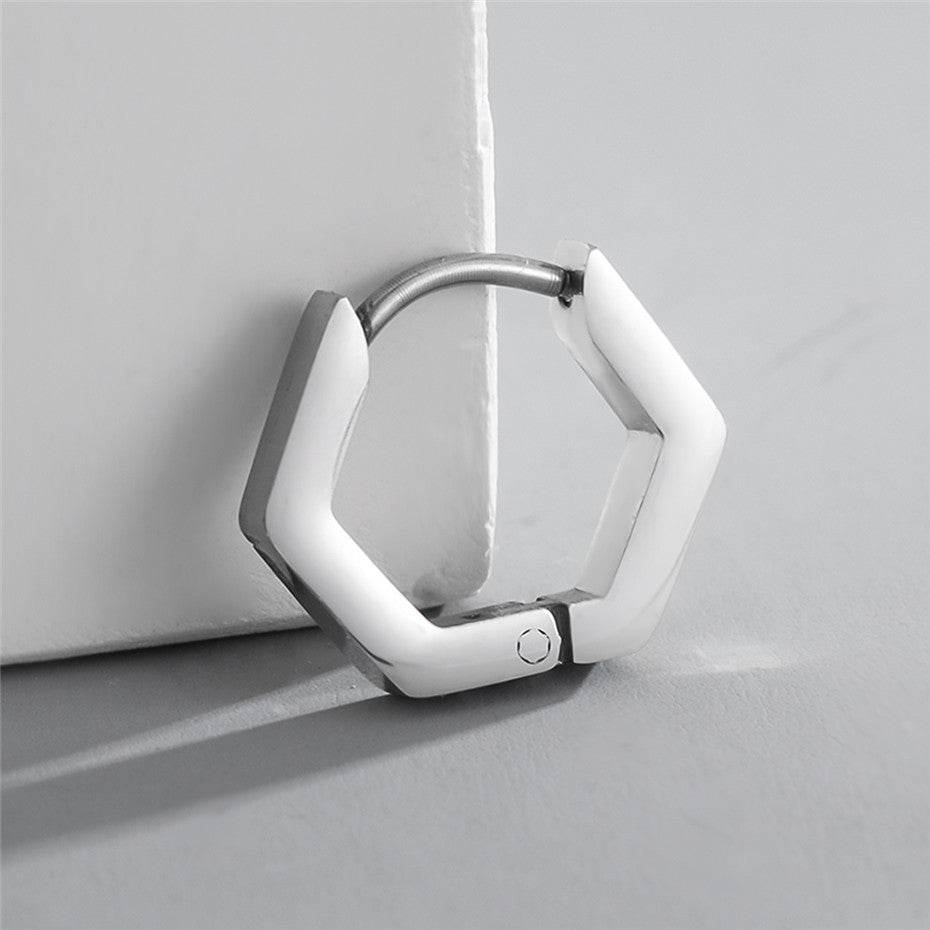 Titanium Steel Hoop Earrings Men And Women - Mubimart