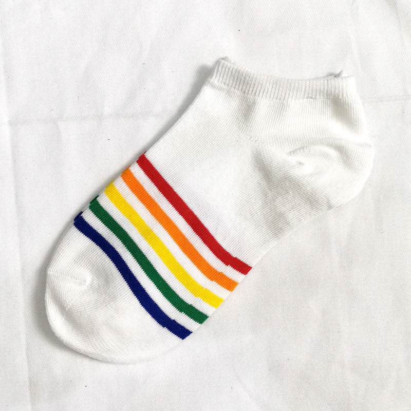 Rainbow Short Tube Low Top Doll Unisex Ins Trend Trendy Socks - Mubimart