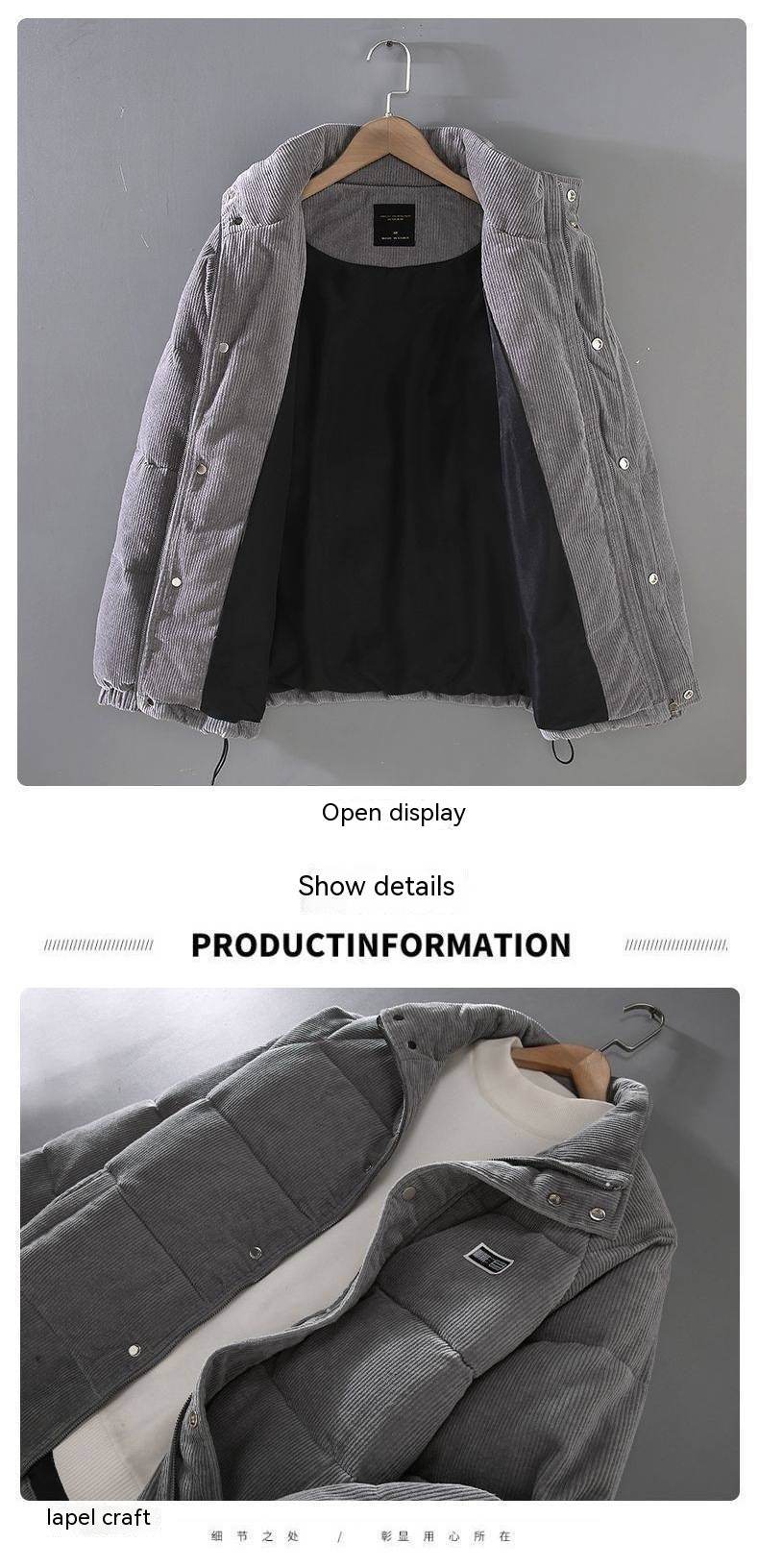 Puffer Jacket Coat Outerwear Top Male - Mubimart