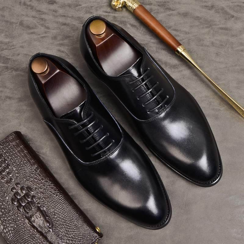 Handmade Oxford Shoes Men's Large Size Groom Wedding Shoes - Mubimart
