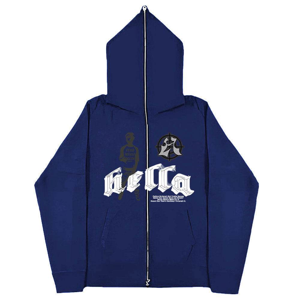 Men's And Women's Hoodies Gothic Couple Harajuku Large Size Zipper Sweatshirt - Mubimart