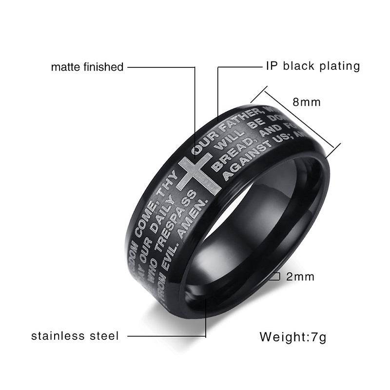 Sanskrit Ohm Stainless Steel Ring Men - Mubimart