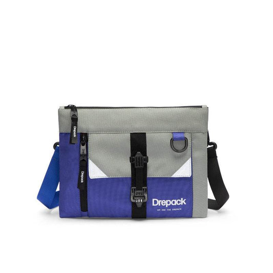 Mens Color Block Techwear Messenger Bag with Reflective Detail - Mubimart