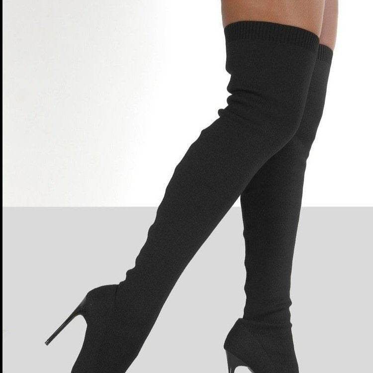Fashion Flying Woven Knee Socks Women - Mubimart