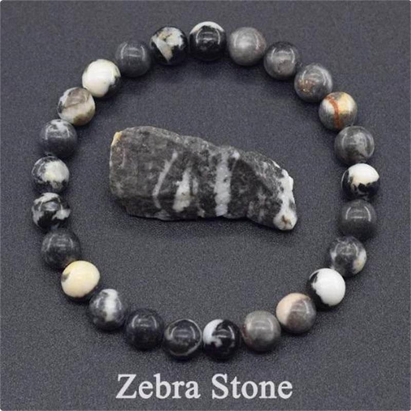 Natural Stone Elastic String Beaded Bracelet Jewelry Stone Tiger Eye Beaded Yoga Bracelets For Men Women - Mubimart
