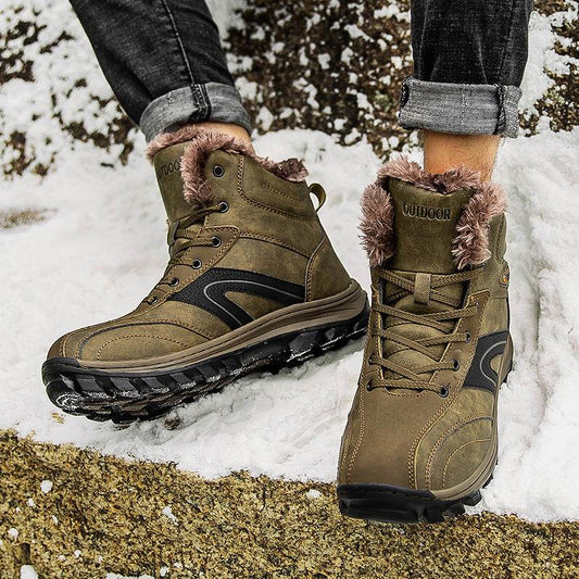 Cotton Shoes Winter Plus Velvet Warm Plus Size Hiking Boots - Mubimart