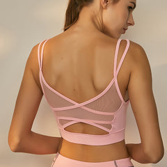 Hollow Breathable Sports Bra - Mubimart -  