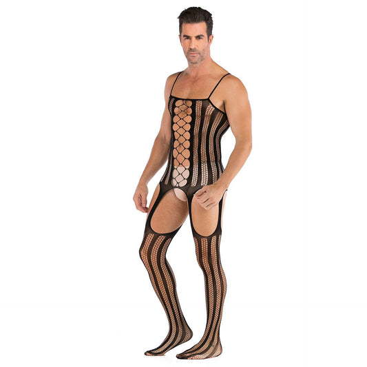 Top Garter Belt Set Hollow Mesh Clothing - Mubimart