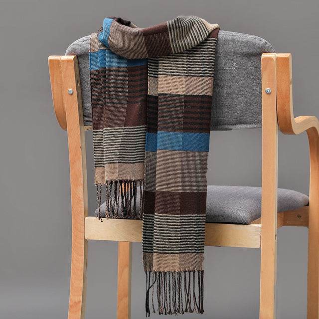 Mens And Girls Neckwear Cashmere Check Childrens Scarf - Mubimart