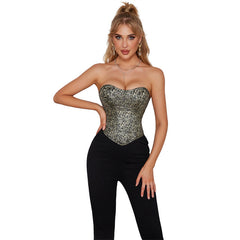 Women's Fashionable Elegant Zipper Tube Top Corset - Mubimart - Corset top 