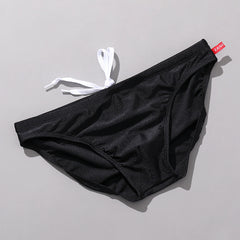 Men's Solid Color Glossy Swim Briefs