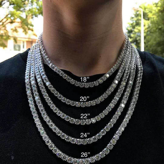 Hip Hop Necklace Men Tennis Chain Zircon Necklace - Mubimart