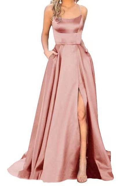 Sleeveless Split Prom Evening Dress New - Mubimart
