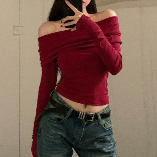 Fashion Tight Bottoming Shirt T-shirt For Women - Mubimart