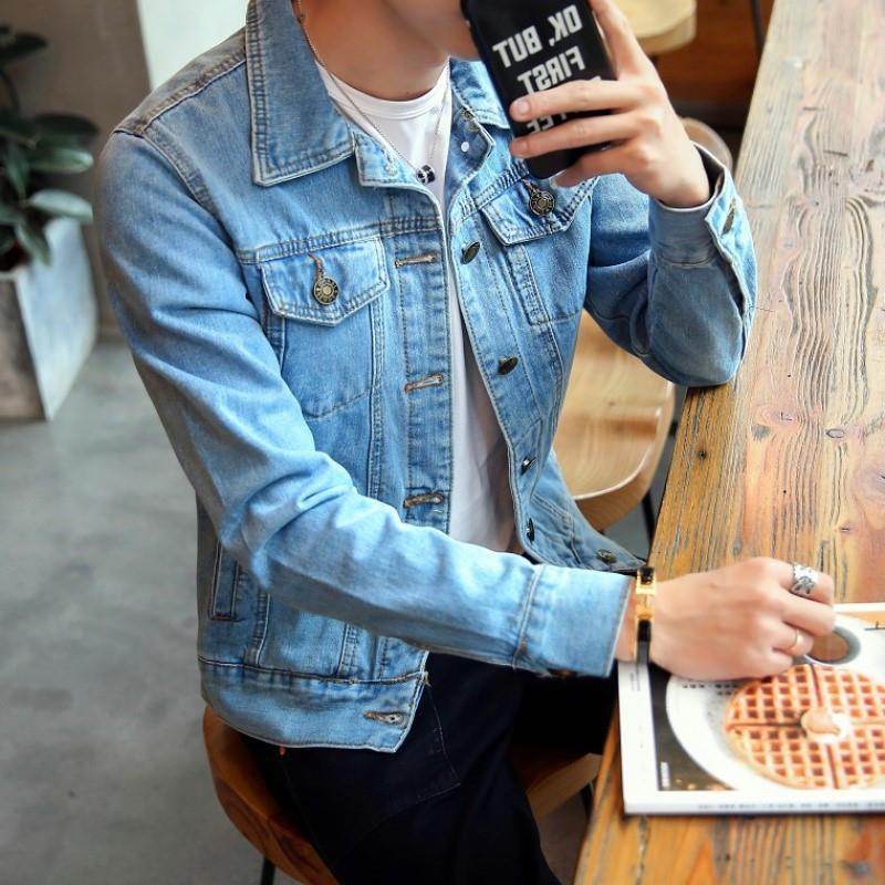 Denim Jacket Lovers Motorcycle Trendy Youth Denim Jacket - Mubimart
