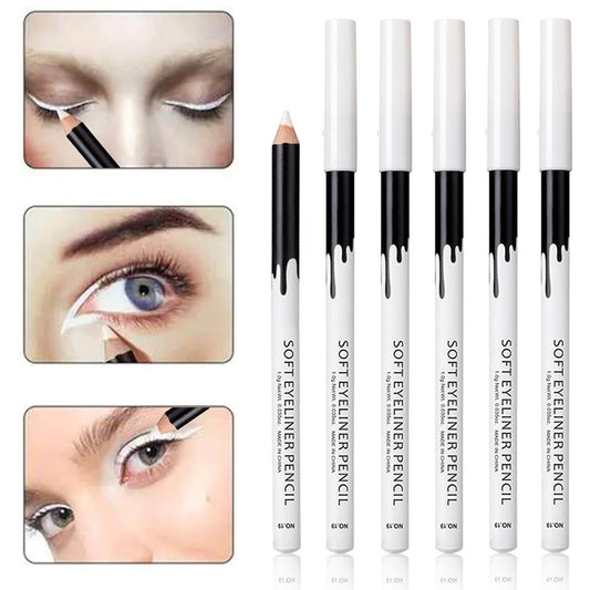 12 Piece White And Black Eyeliner Pencil Set For Eyebrows, Eyeshadow And Lips. Includes Sharpener. Waterproof , Long-lasting - Mubimart