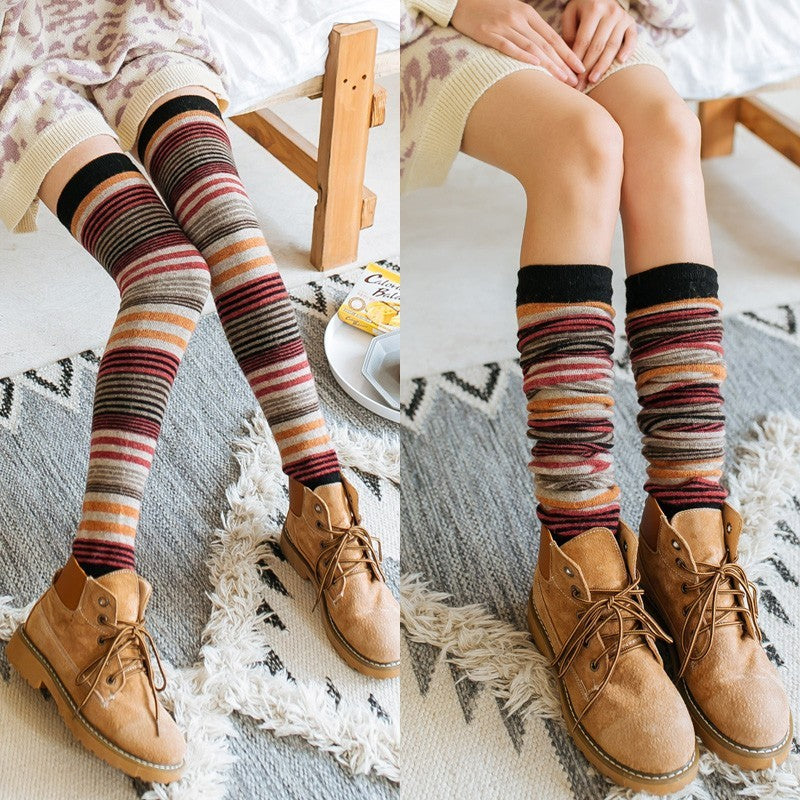 Rabbit Wool Knee Socks High Leg - Mubimart -  