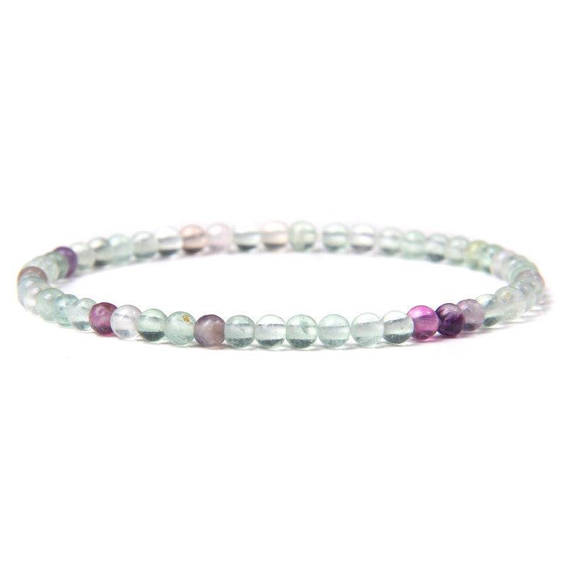 4mm Natural Agate Stone Beads Energy Charm Bracelet For Women - Mubimart