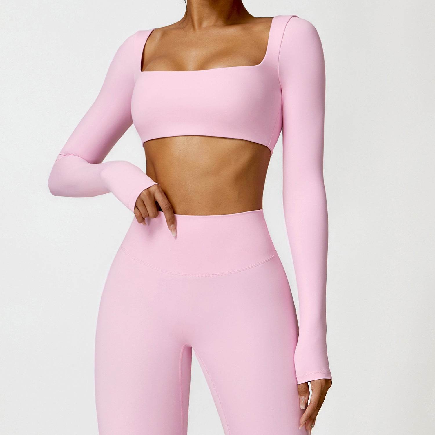 Women's Tight Long Sleeve Yoga Wear Running Workout T-shirt Top - Mubimart