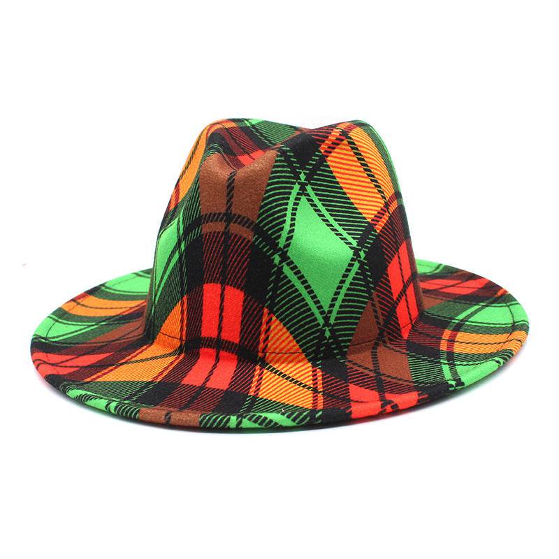 Men's And Women's Double-sided Color Matching Woolen Fedora Hat - Mubimart
