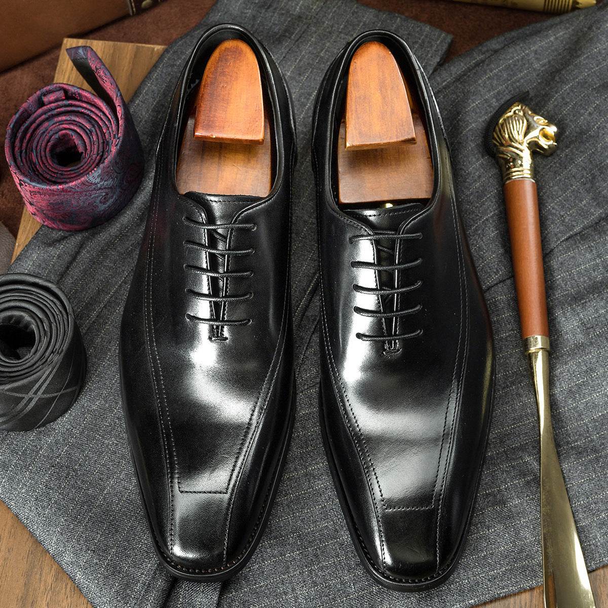Casual Oxford Leather Shoes Korean Leather Men's Shoes - Mubimart