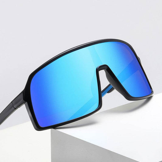 Mens Fashion Simple One Piece Large Frame Sunglasses - Mubimart