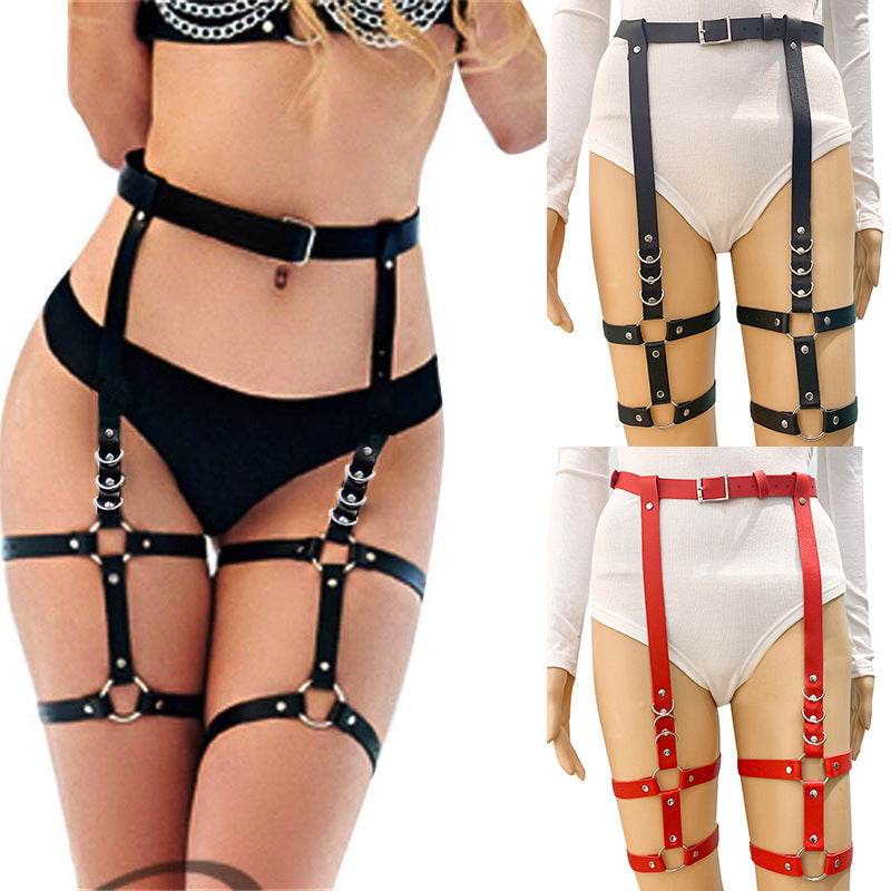 Lingerie Leather Black Toy Couple Bundle Bra - Mubimart
