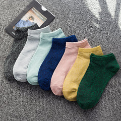 Spring And Summer New Japanese Socks Women's Low-cut Liners Socks Gold And Silver Silk Women's Thin Socks - Mubimart - No show socks 