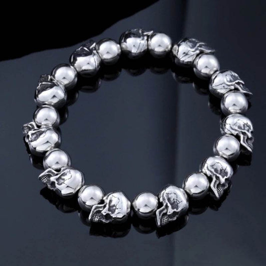 Mens Fashion Simple Titanium Skull Bracelet - Mubimart