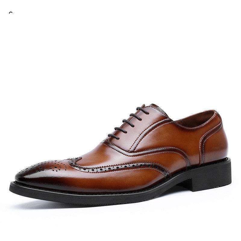 Men's Leather Shoes Shoes Rubber Sole Leather Shoes Oxford Shoes - Mubimart