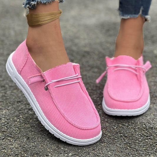Casual Slip-on Flats Shoes Women Fashion Solid Color Loafers Lazy Shoes - Mubimart