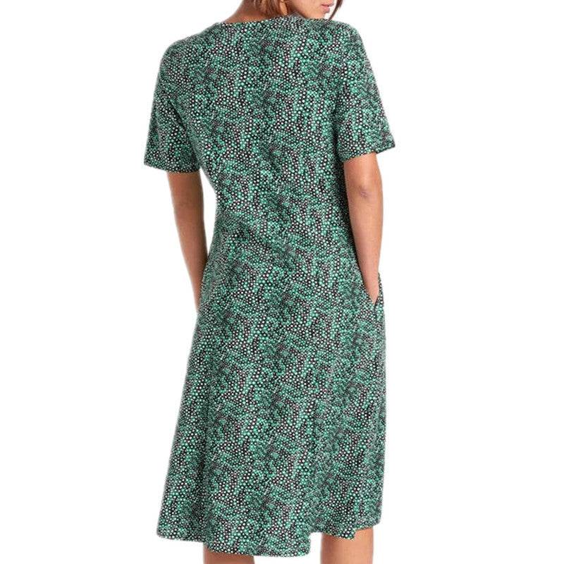 Summer Plus Size Women's Floral Print Midi Dress - Mubimart