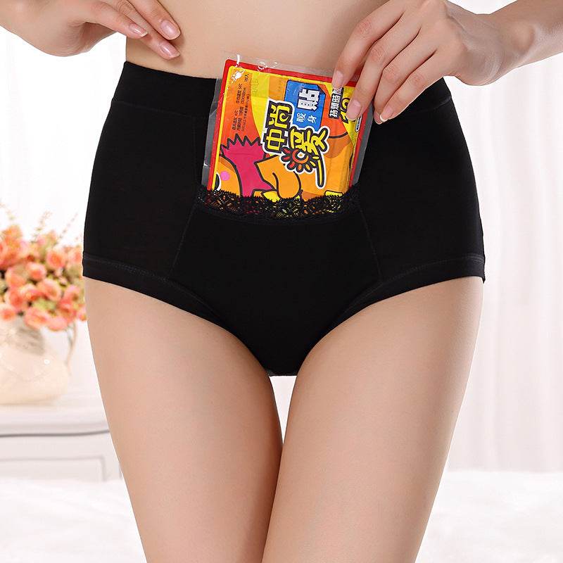 Bamboo Fiber Pocket High Waist Anti-leakage Women's Panties - Mubimart