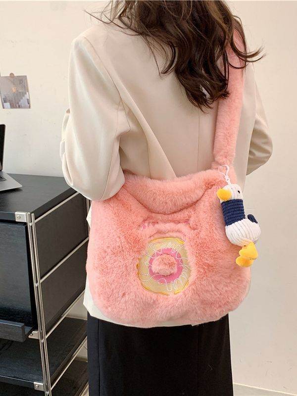Donut Plush Casual Cute Crossbody Bag For Women - Mubimart