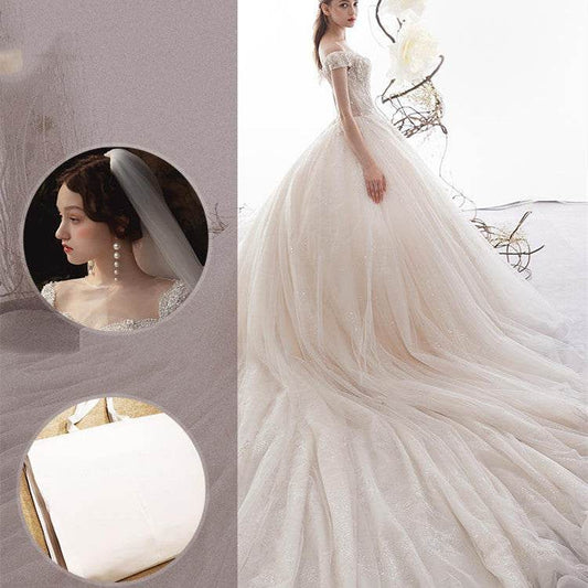 Women's Fashion Wedding Simple Large Trailing Dresses - Mubimart