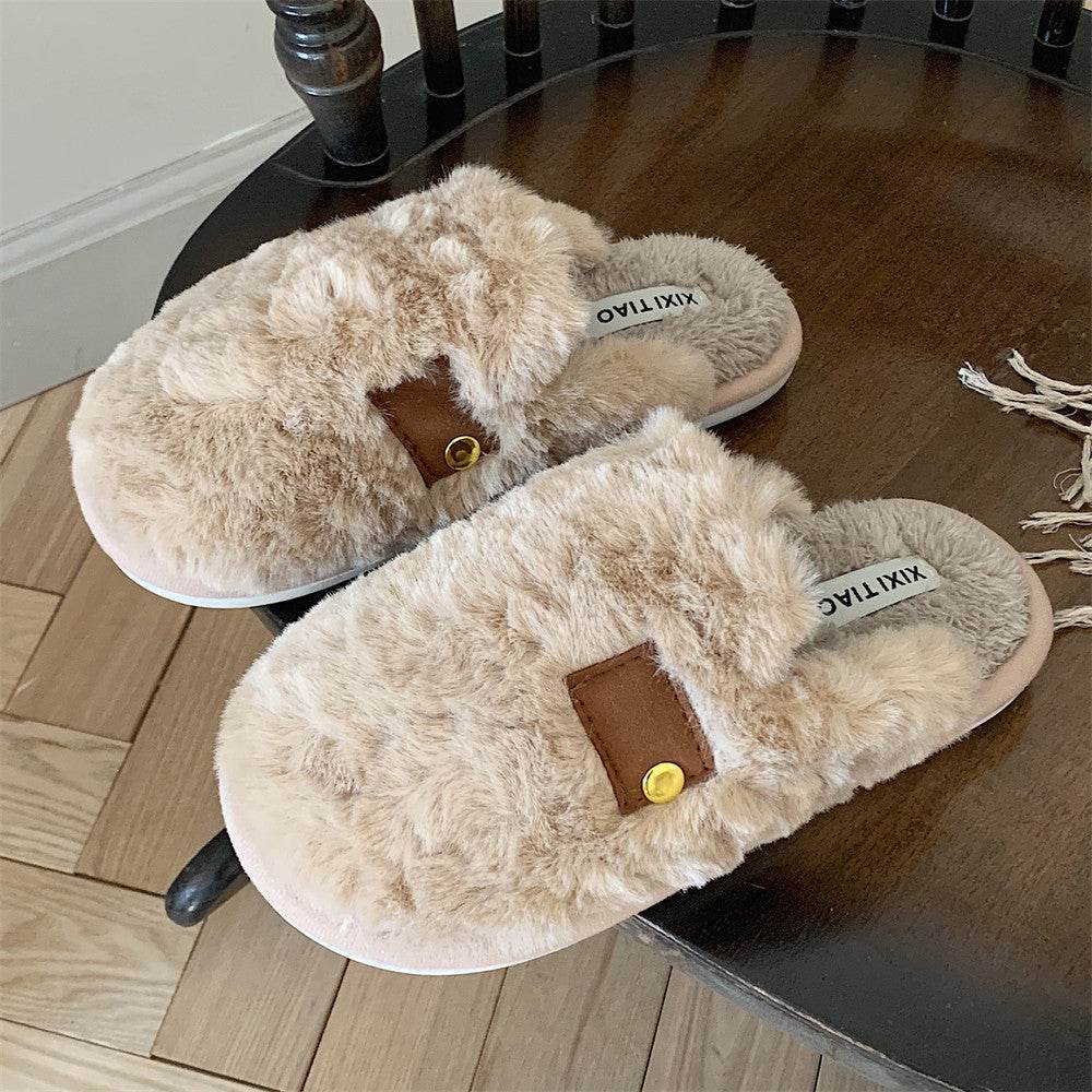 Warm Baotou Cotton Slippers For Women - Mubimart