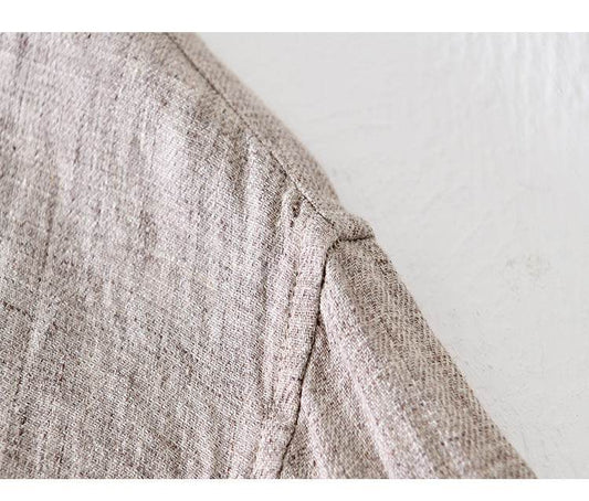 Pure Linen Shirt Men's Long Sleeve Shirt - Mubimart