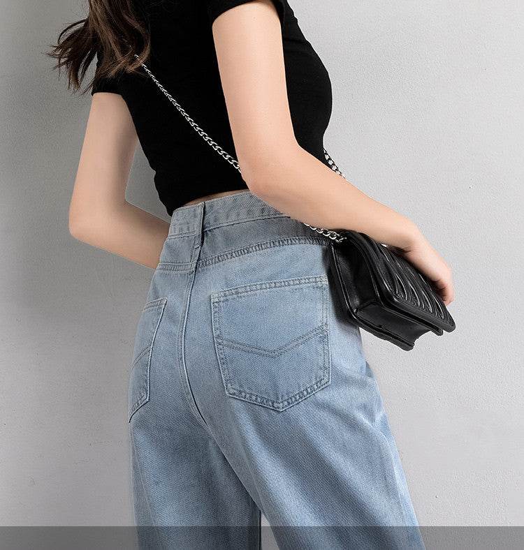 Women Wide Leg Jeans Summer Thin Section - Mubimart