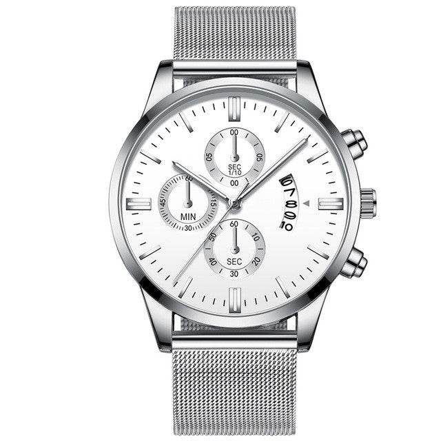 Mens Business Luxury Watches For Men Mesh Band Quartz Watch - Mubimart