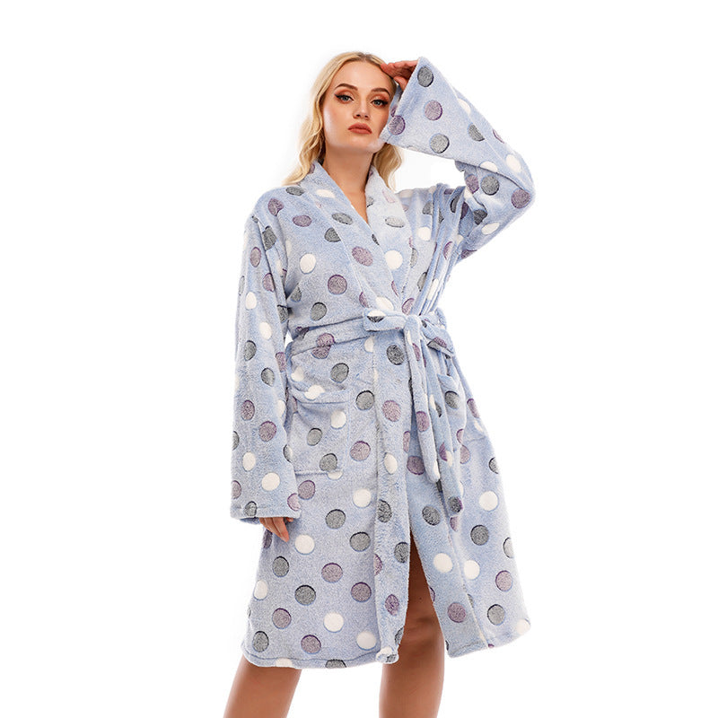 Warm Nightgown Thickened Double Sided Flannel Plus Size - Mubimart -  