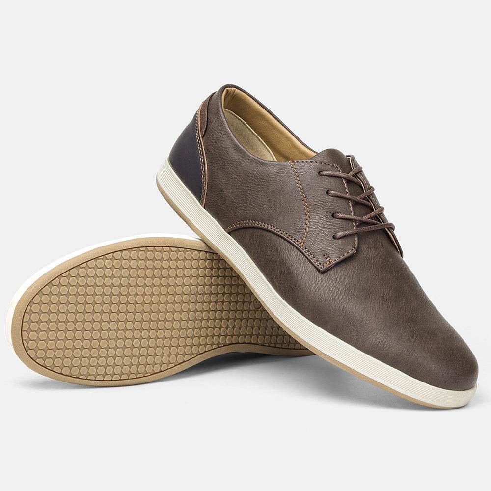 Men's Casual Plus Size Comfort Leather Board Shoes - Mubimart