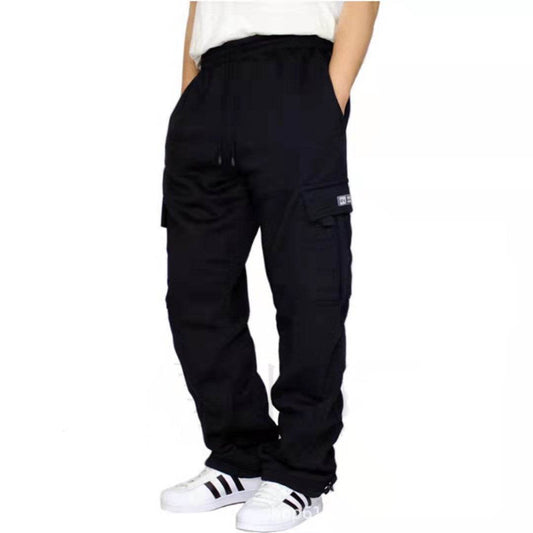 Men Pants Sweatpants Stretch Elastic Waist Jogger Sports Pants Drawstring Trousers Fashion Mens Clothing - Mubimart