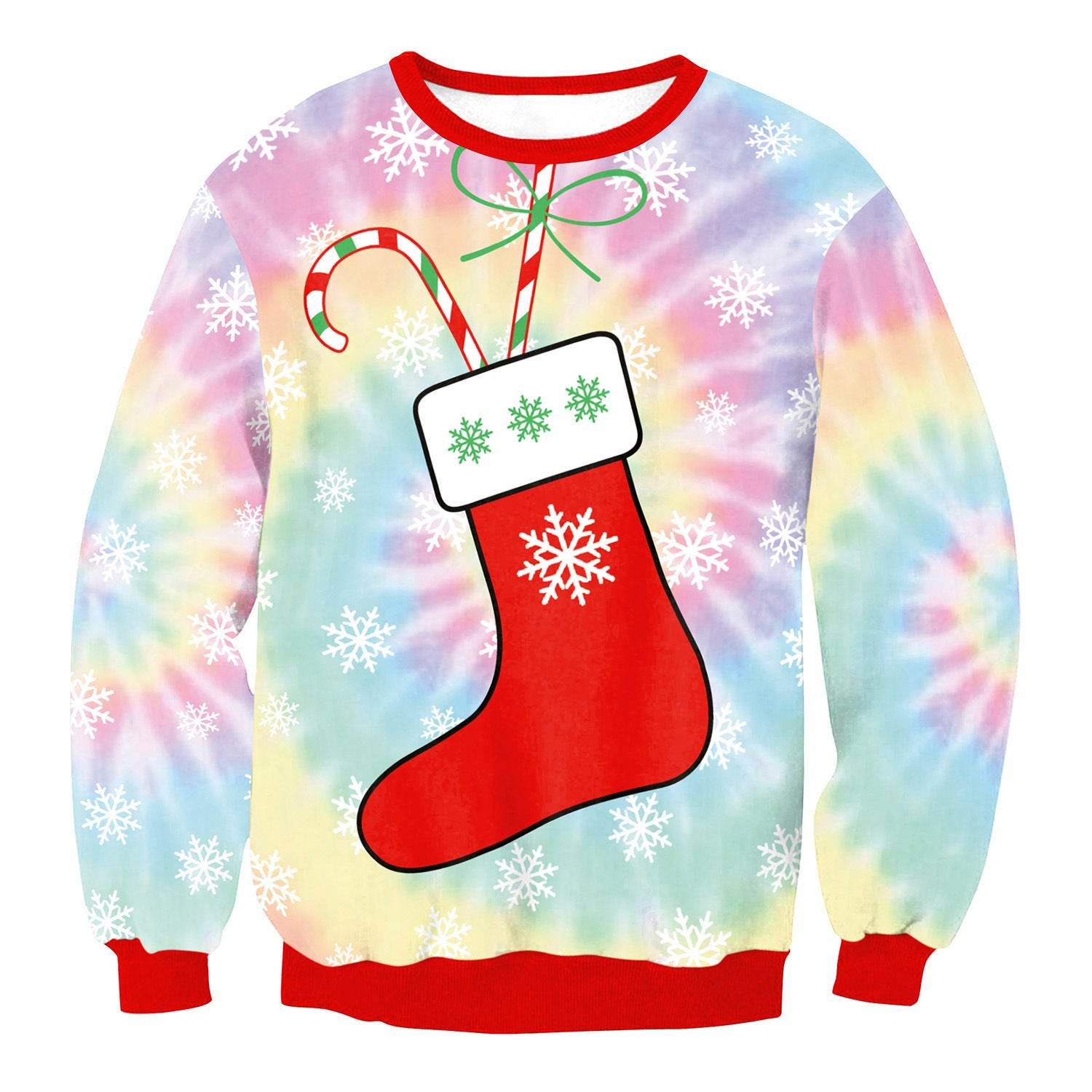 Autumn Winter Fashion Ugly Christmas Sweater Santa Elf Funny Pullover Womens Mens Print Sweaters Tops Clothing - Mubimart