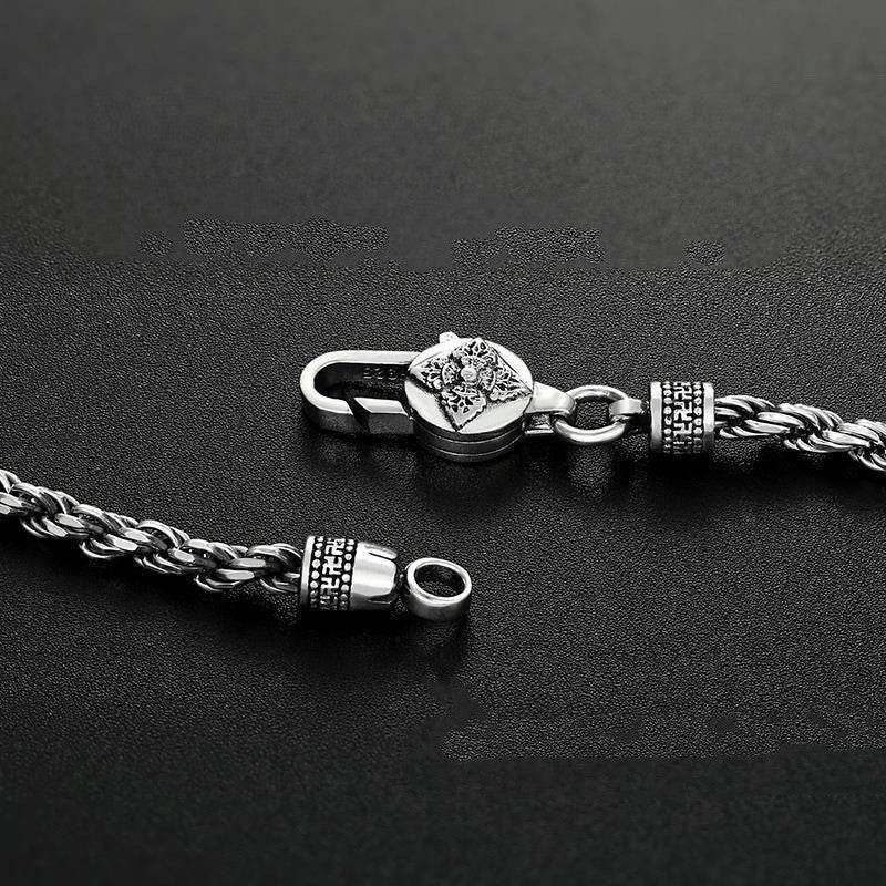 Mens Fashion Simple Vintage Six Character Necklace - Mubimart