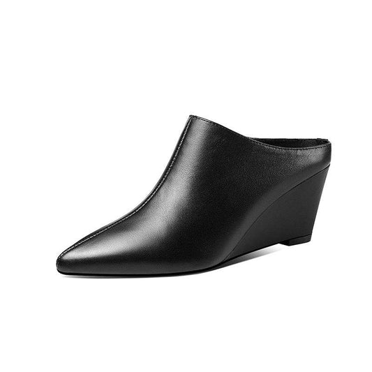 Pointed Toe Wedge Flat Shoes Shoe Covers Foot Mules - Mubimart