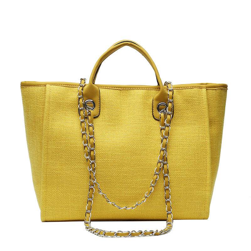 Bucket Bag Women Large Capacity Single Shoulder Diagonal Chain Tote Bag - Mubimart
